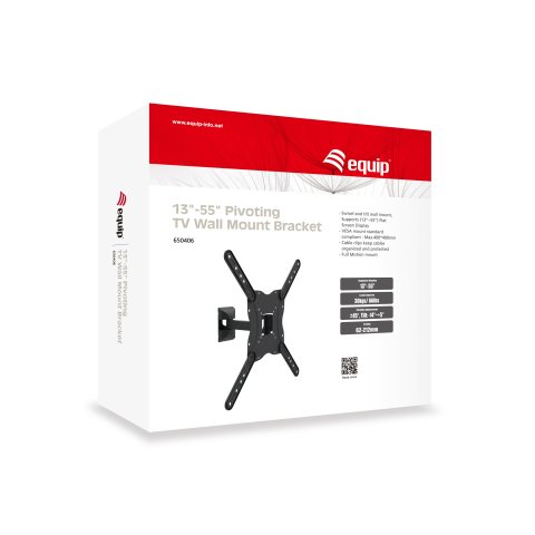 Soporte De Pared Orientable Equip Para Pantalla De 13" - 55" "caja Deteriorada""cash30" Brazo Inclinable Y Giratorio Max. Ves