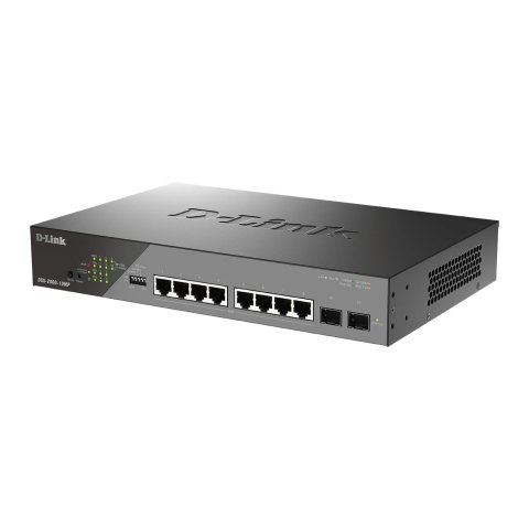 Switch Gestionable D-link Dss-200g-10mp e Poe+ Poe++ 90w 8x10 100 1000 Mbps + 2g Sfp (onvif - Vlan - Erps - Port Trunking )