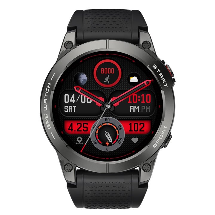 Smartwatch Aiwa Sw-a2000 Negro Pantalla Amoled 1.43" Llamadas Bluetooth Ip68 100 Modos Deporte Notificaciones Control De Salu