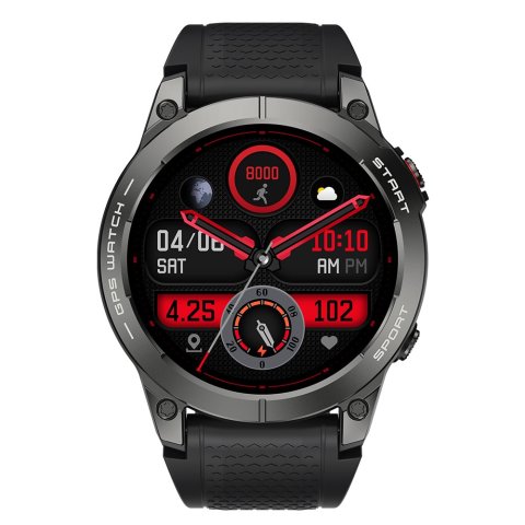 Smartwatch Aiwa Sw-a2000 Negro Pantalla Amoled 1.43" Llamadas Bluetooth Ip68 100 Modos Deporte Notificaciones Control De Salu