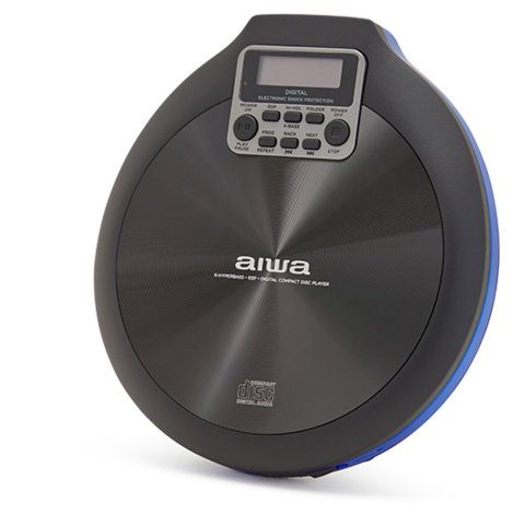Cd Portatil Aiwa Pcd-810rd X-hyperbass System Lector Cd cdr mp3 Bateria Recargable Por Usb Color Negro azul