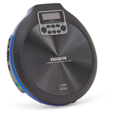 Cd Portatil Aiwa Pcd-810rd X-hyperbass System Lector Cd cdr mp3 Bateria Recargable Por Usb Color Negro azul
