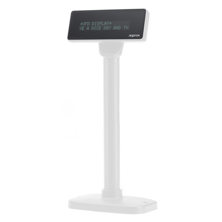 Visor Tpv Para Cliente 40 Caracteres (20 Columnas X 2 Lineas) Color Blanco Appvfd01wh
