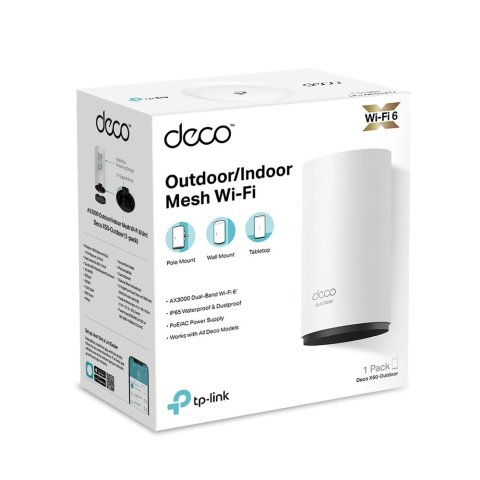Punto De Acceso Exterior Mesh Wifi 6 Tp-link Deco X50 Outdoor Pack 1u Ax3000 Ristencia Ip65 Poe