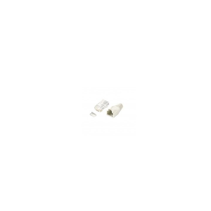 Kit 100 Conectores Rj45 Categoria 6 Con Capuchon Y Guia