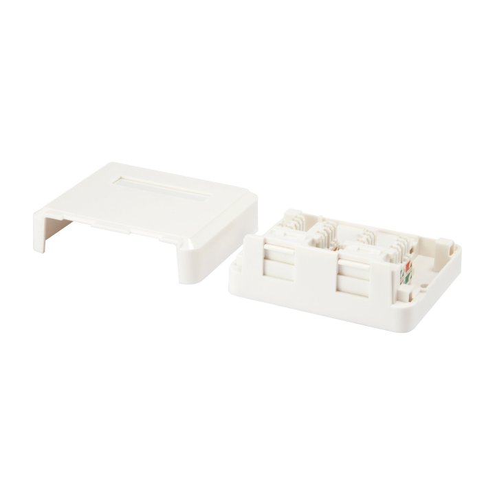 Roseta De Superficie 2 Puertos Para Conectores Keystone ( No Incluye Conectores) Color Blanco