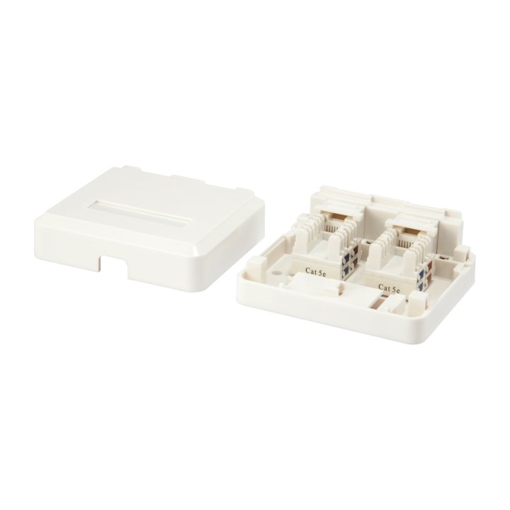 Roseta De Superficie 2 Puertos Para Conectores Keystone ( No Incluye Conectores) Color Blanco