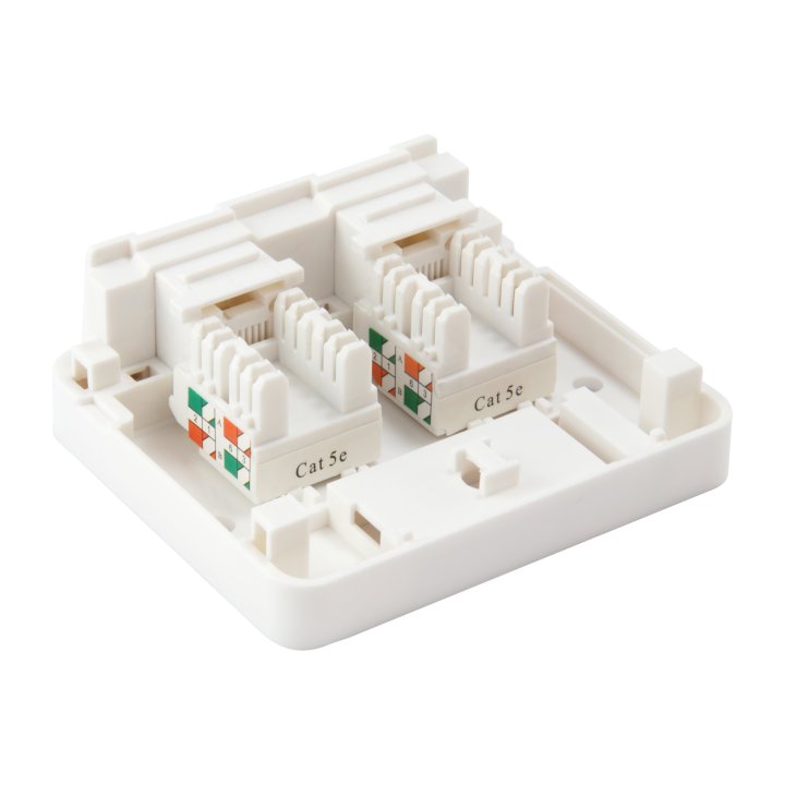 Roseta De Superficie 2 Puertos Para Conectores Keystone ( No Incluye Conectores) Color Blanco