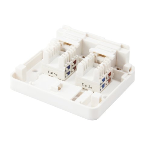 Roseta De Superficie 2 Puertos Para Conectores Keystone ( No Incluye Conectores) Color Blanco