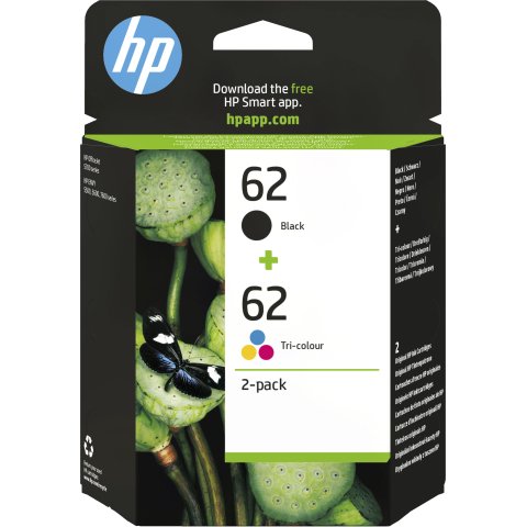 Pack Cartuchos Hp Nº62 Eenvy 5640 Aio   7640   Officejet 5740 Negro + Tricolor (n9j71ae)