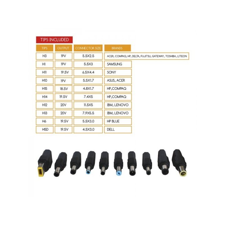 Cargador Universal De Portatil Approx 90w Automatico Con 13 Adaptadores Appua90brv5