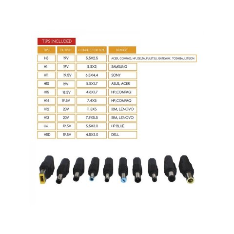 Cargador Universal De Portatil Approx 90w Automatico Con 13 Adaptadores Appua90brv5