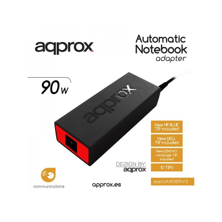 Cargador Universal De Portatil Approx 90w Automatico Con 13 Adaptadores Appua90brv5