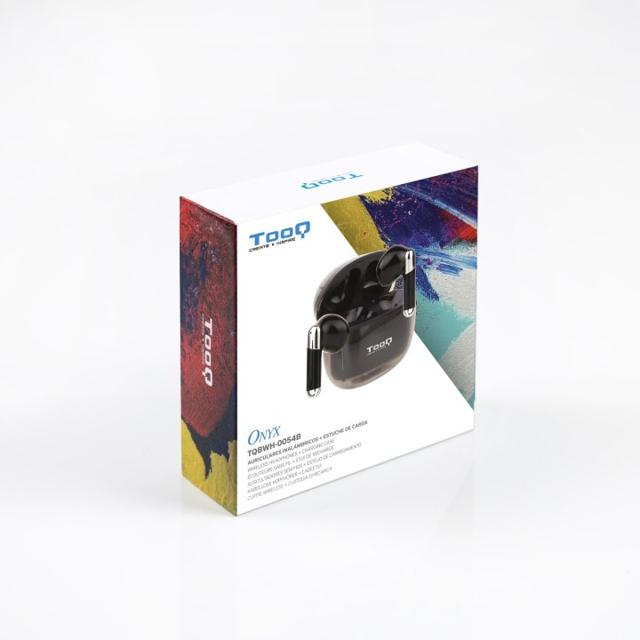 Auricular Intrauditivo Bluetooth Tooq Tqbwh-0054b Onyx Bt5,3 Caja De Carga Negro