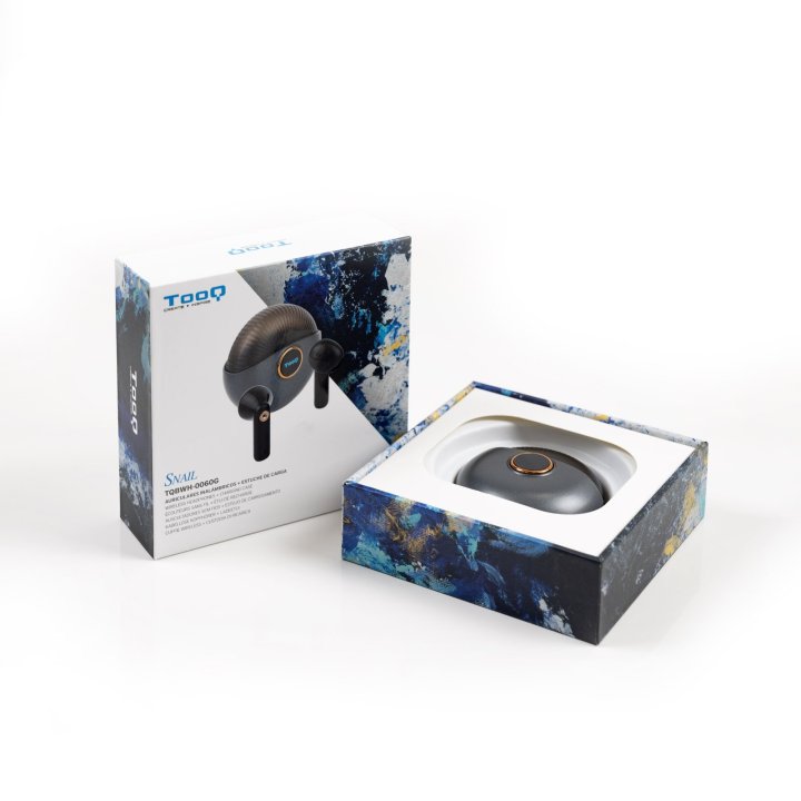Auricular Intrauditivo Bluetooth Tooq Tqbwh-0060g Snail Bt5,3 Caja De Carga Gris