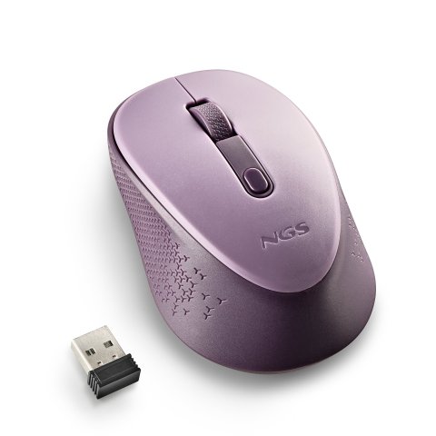 Mouse Ngs Wireless Dew Lilac Con Nano Receptor-800 1600 Dpi 2,4 Ghz Lila