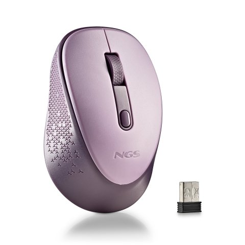 Mouse Ngs Wireless Dew Lilac Con Nano Receptor-800 1600 Dpi 2,4 Ghz Lila