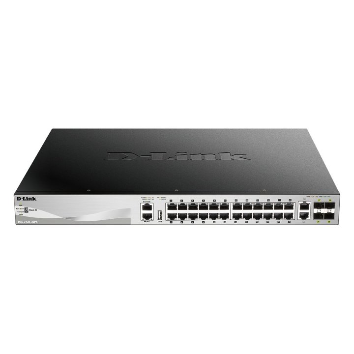 Switch Gestionable L3 D-link Stackable Dgs-3130-30ps e 24p Poe (370w) Giga + 2p 10g + 4p 10g Sfp+