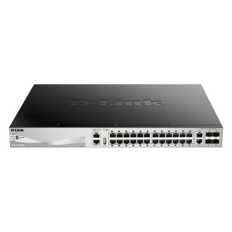 Switch Gestionable L3 D-link Stackable Dgs-3130-30ps e 24p Poe (370w) Giga + 2p 10g + 4p 10g Sfp+