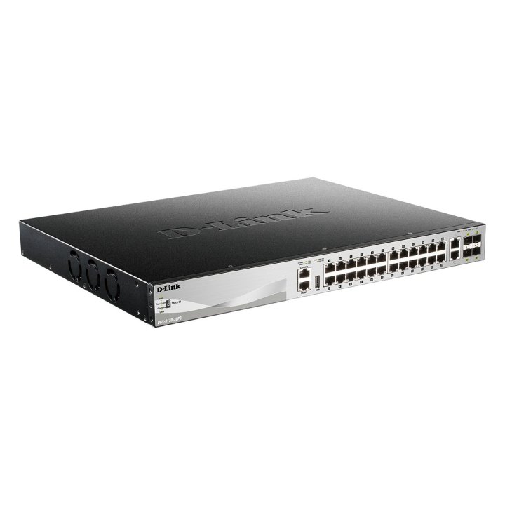 Switch Gestionable L3 D-link Stackable Dgs-3130-30ps e 24p Poe (370w) Giga + 2p 10g + 4p 10g Sfp+