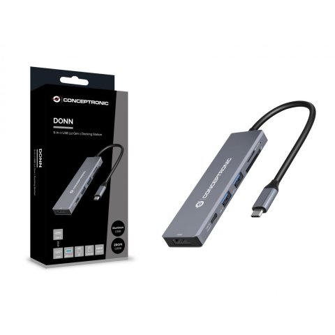 Docking Usb-c Conceptronic Donn23g 1xhdmi 4k 2xusb-a 3.0 1xusb-c Pd 100w 1xsd 1xmicrosd