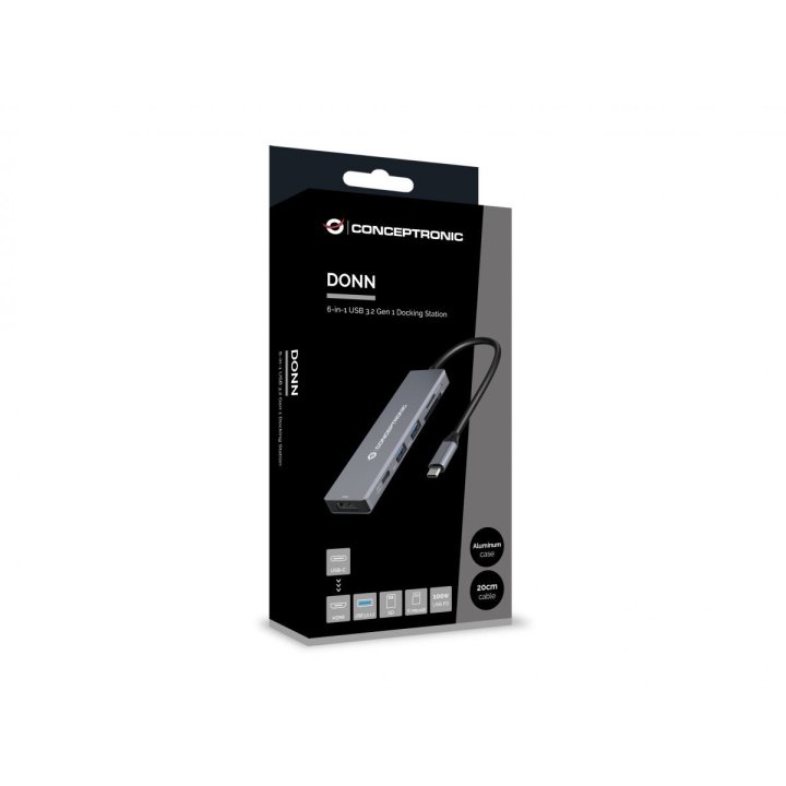 Docking Usb-c Conceptronic Donn23g 1xhdmi 4k 2xusb-a 3.0 1xusb-c Pd 100w 1xsd 1xmicrosd