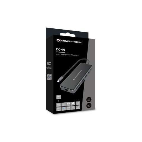 Docking Usb-c Conceptronic Donn15g 2xhdmi 1xvga 1xusb-c 2xusb-a 3.0 1xusb-a 2.0 1xjack 1x1gb Rj45 1xlector De Tarjetas