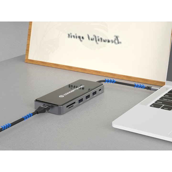 Docking Usb-c Conceptronic Donn15g 2xhdmi 1xvga 1xusb-c 2xusb-a 3.0 1xusb-a 2.0 1xjack 1x1gb Rj45 1xlector De Tarjetas
