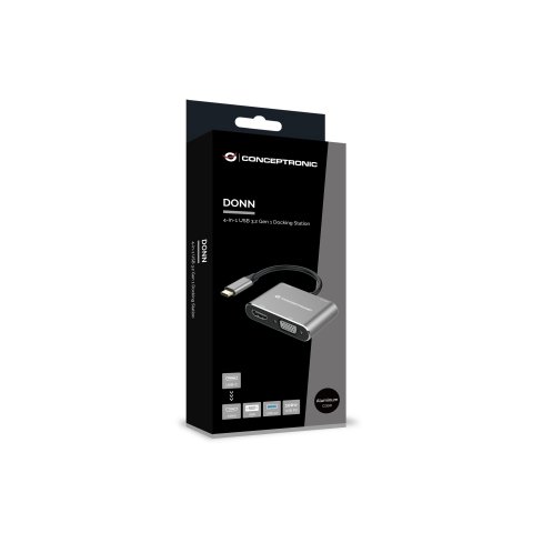 Docking Usb-c Conceptronic Donn016 1xhdmi 4k 1xvga 1xusb-c Pd 100w