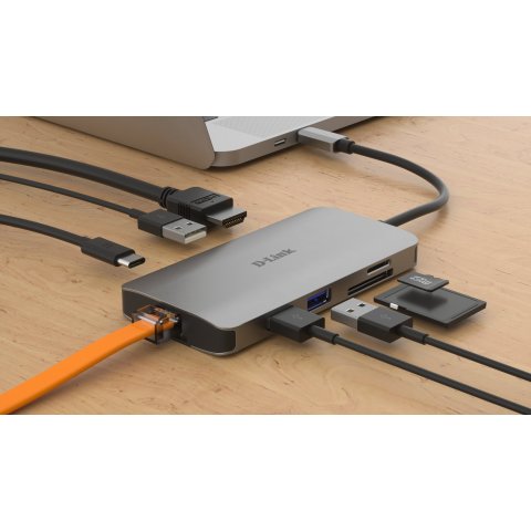 Docking Usb-c D-link Dub-m810 A 1xhdmi 4k 1xusb-c Pd 100w Thunderbolt 3 3xusb-a 3.0 1xgb Rj45 1xlector De Tarjetas