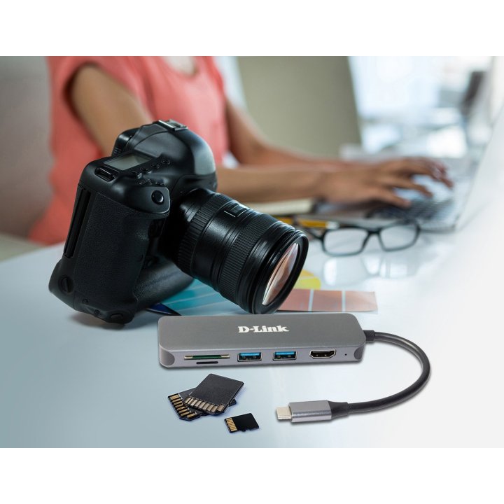 Docking Usb-c D-link Dub-2327 A 1xhdmi 4k 2xusb3.0 1xusb-c Pd 60w 1xlector Tarjetas