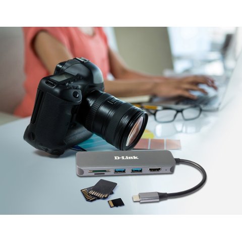 Docking Usb-c D-link Dub-2327 A 1xhdmi 4k 2xusb3.0 1xusb-c Pd 60w 1xlector Tarjetas