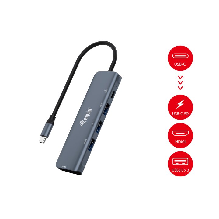 Docking Usb-c Equip 133487 A 1xhdmi 4k 1xusb-c Pd 100w 3xusb-a 3.2