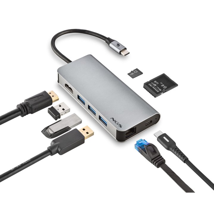 Adaptador Ngs  Wonder Dock 8 Multipuerto Tipo Usb-c 8 En 1