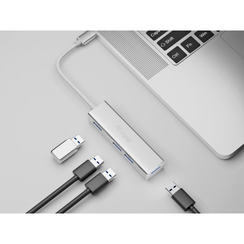 Hub Usb-c 3.1 Equip Life 4 Puertos Usb 3.0 Tipo A Carcasa De Aluminio