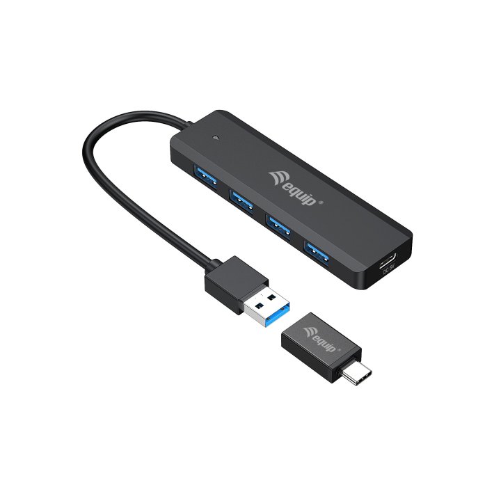 Hub Usb 3.2 Equip Life A 4 Puertos Usb 3.2 Incluye Adaptador Usb-c