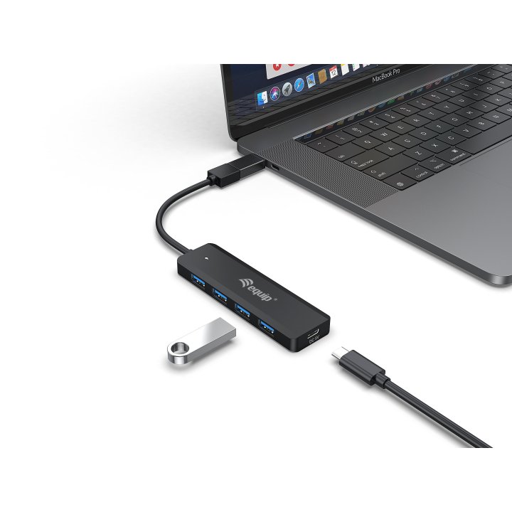 Hub Usb 3.2 Equip Life A 4 Puertos Usb 3.2 Incluye Adaptador Usb-c
