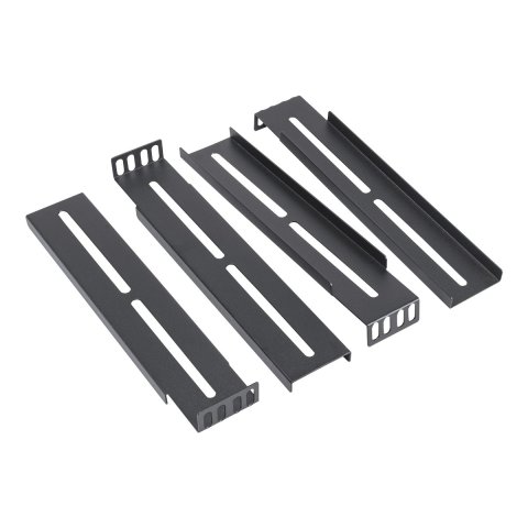 Kit De Railes Unykach 52094 Para Caja Rack De 1u A 4u Material Acero Pintado Negro Sistema Telescopico Negro