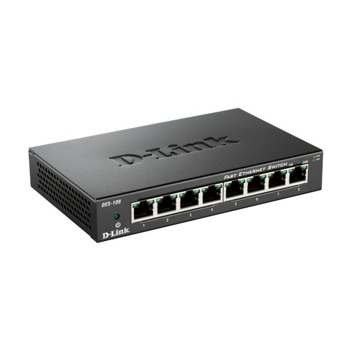 Switch No Gestionable D-link Des-108 8p Ethernet Carcasa Metal Sobremesa No Rack