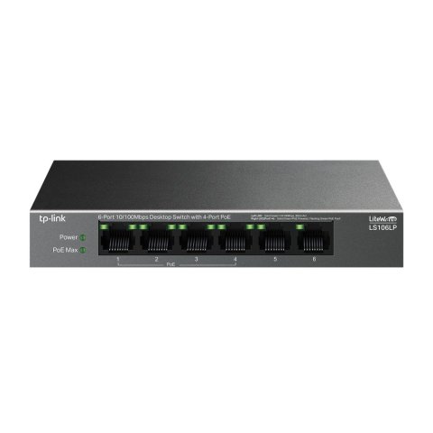 Switch No Gestionable Tp-link Ls106lp Litewave 6p 10 100 4p Poe+ Sobremesa Carcasa Metal No Rack