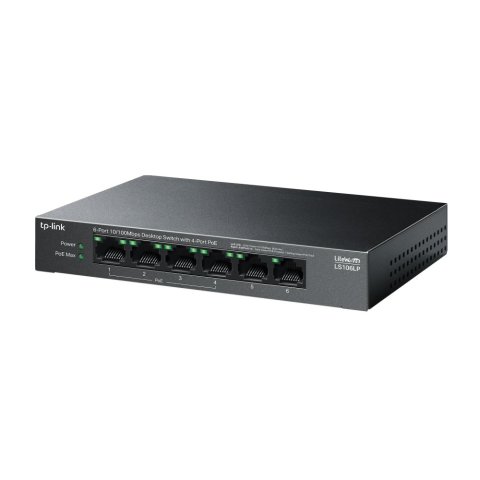 Switch No Gestionable Tp-link Ls106lp Litewave 6p 10 100 4p Poe+ Sobremesa Carcasa Metal No Rack