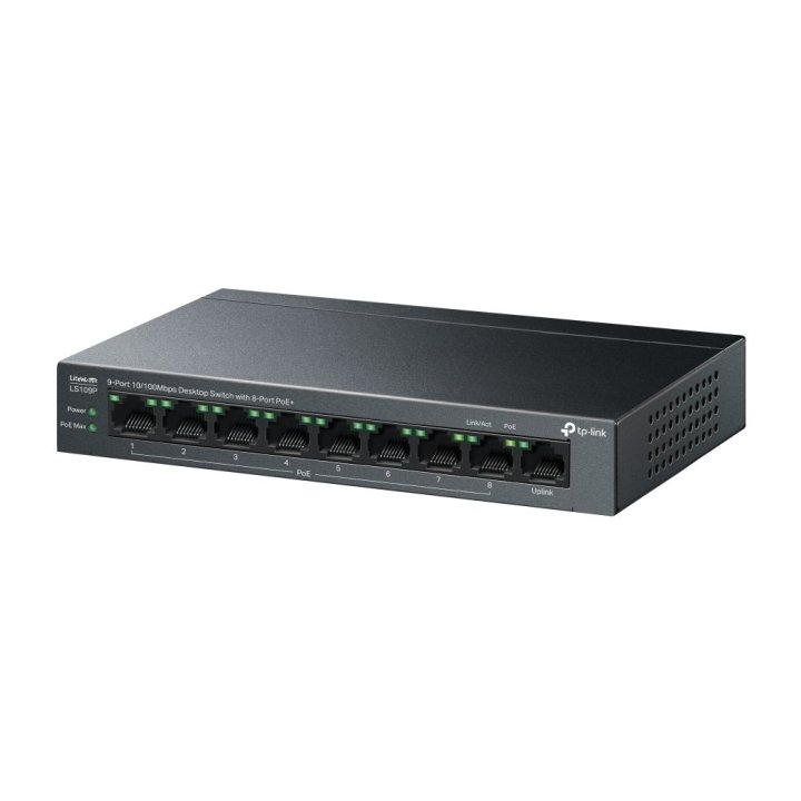 Switch No Gestionable Tp-link Ls109p Litewave 8p 10 100 Poe+ Sobremesa Carcasa Metal No Rack
