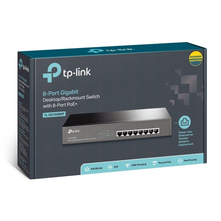 Switch No Gestionable Tp-link Sg1008mp 8p Giga Poe+ Carcasa Metalica Rack