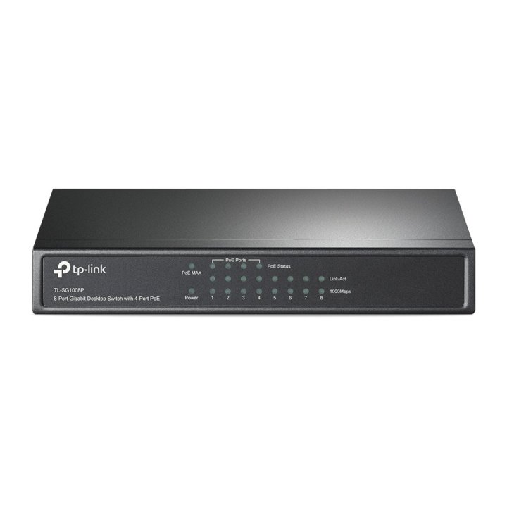 Switch No Gestionable Tp-link Sg1008p 8p Giga Carcasa Metalica No Rack Con 4p Poe