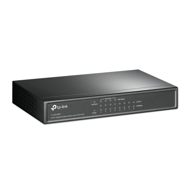 Switch No Gestionable Tp-link Sg1008p 8p Giga Carcasa Metalica No Rack Con 4p Poe