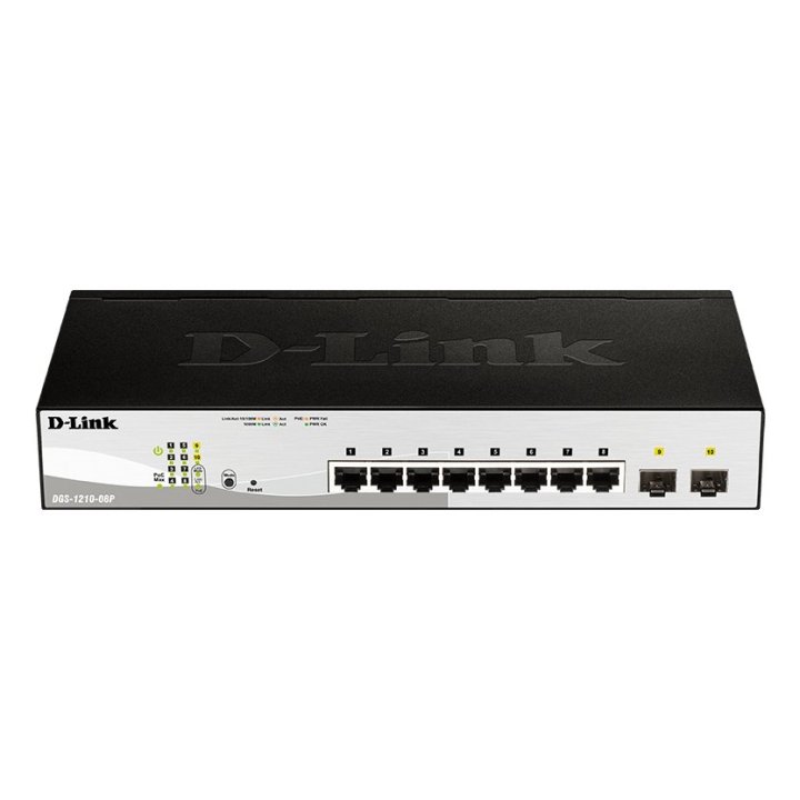Switch Semigestionable D-link Dgs-1210-08p e 8p Giga Poe (45w) + 2p Giga Combo Rack