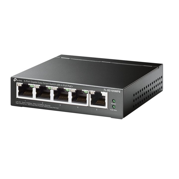 Switch Semigestionables Poe+ Tp-link Sg105mpe 5p Gigabit 4p Poe+ Total Poe+ 120w Carcasa Metalica