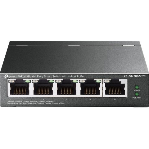 Switch Semigestionables Poe+ Tp-link Sg105mpe 5p Gigabit 4p Poe+ Total Poe+ 120w Carcasa Metalica