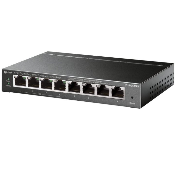 Switch Semigestionable Tp-link Sg108pe 8p Giga Alimentacion Poe 55w Carcasa Metalica