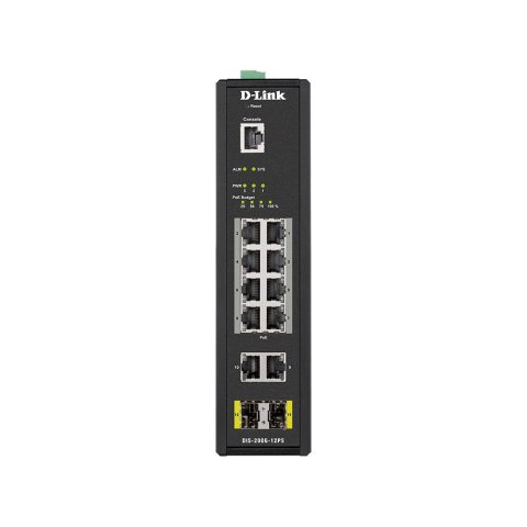 Switch Industrial D-link Dis-200g-12ps 8p Poe + 2p Giga Y 2p Sfp   Carril Din Vlan Qos Igmp